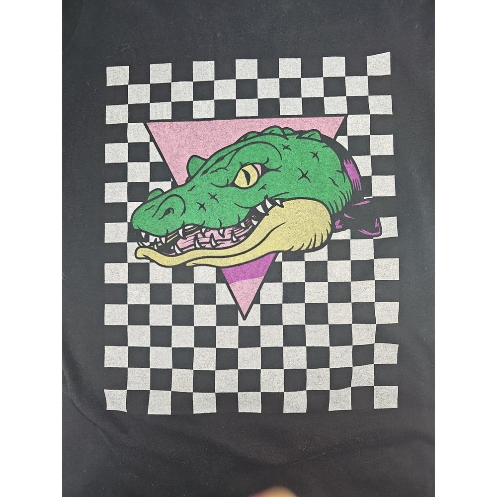 Next Level Apparel T-Shirt Alligator Retro Checkered Graphic Men's S - Picture 5 of 5